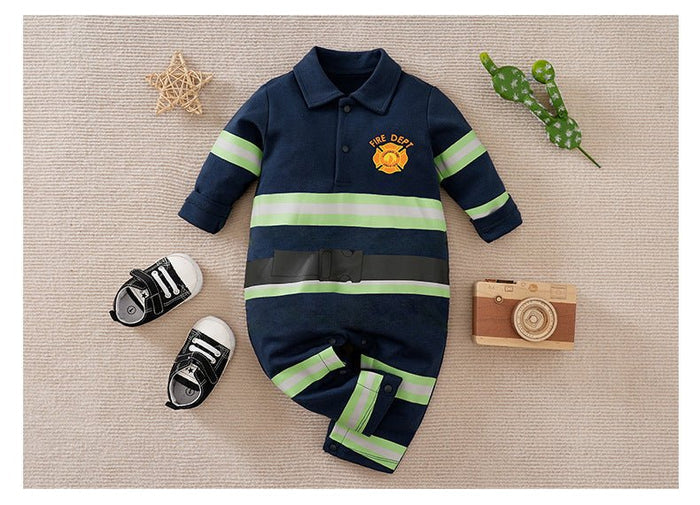 Baby I love Mommy and Firefighter Style Jumpsuit