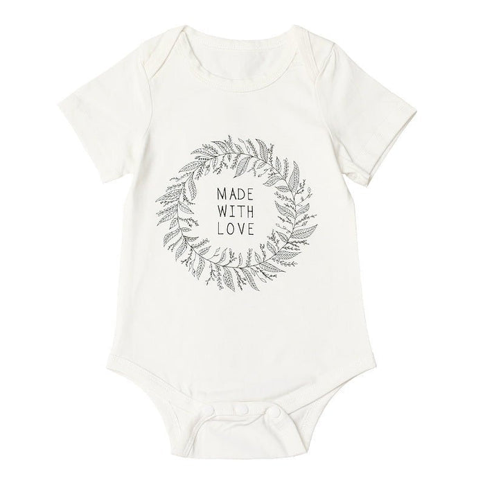 Baby Letter Print Short-sleeve Bodysuit Romper