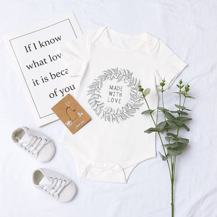 Baby Letter Print Short-sleeve Bodysuit Romper