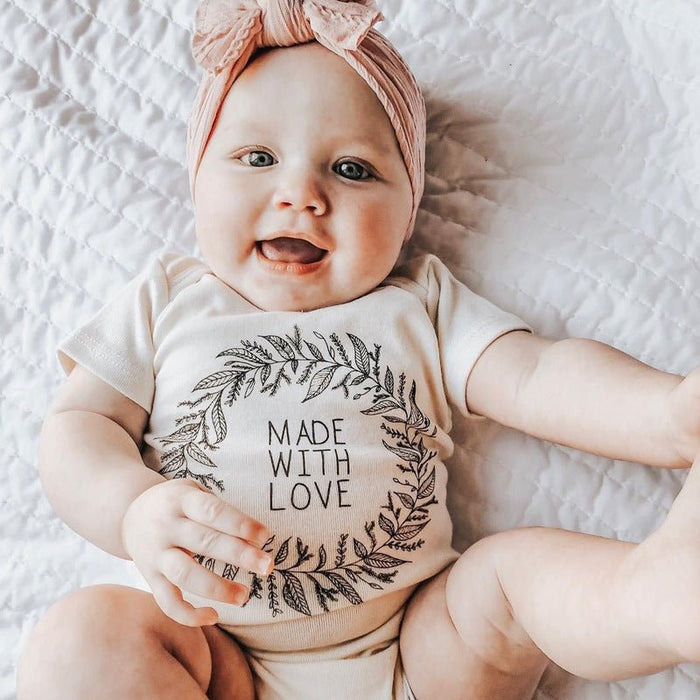 Baby Letter Print Short-sleeve Bodysuit Romper