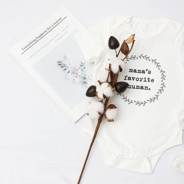 Baby Letter Print Short-sleeve Bodysuit Romper