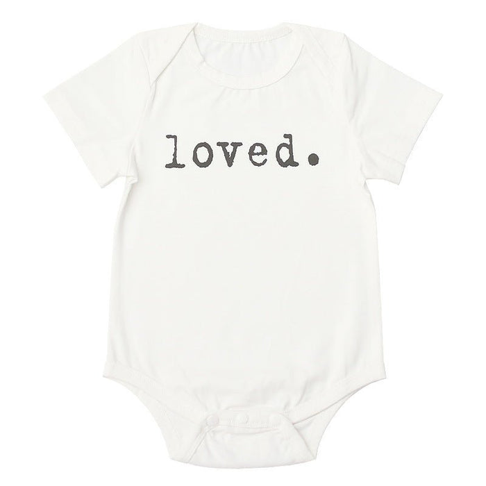 Baby Letter Print White Short-sleeve Romper