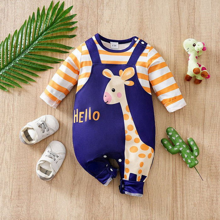 Baby Longsleeve Cute Animals Print Jumpsuit (6 Designs)