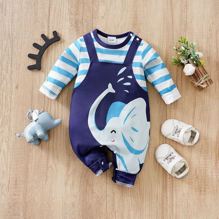Baby Longsleeve Cute Animals Print Jumpsuit (6 Designs)