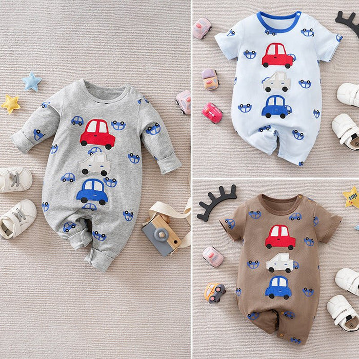Baby Three Cars Embroidery Jumpsuit (3 Colors)