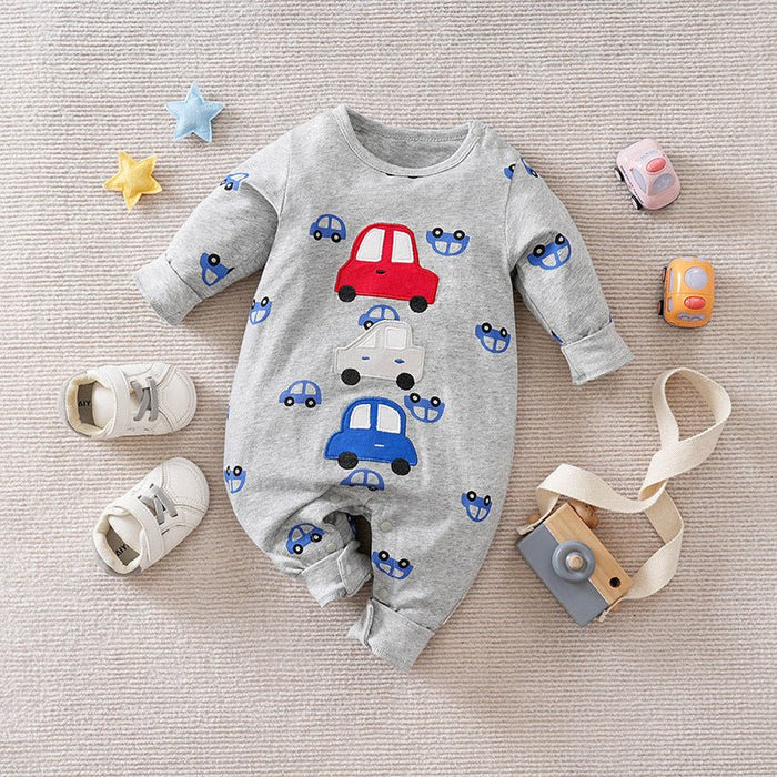 Baby Three Cars Embroidery Jumpsuit (3 Colors)