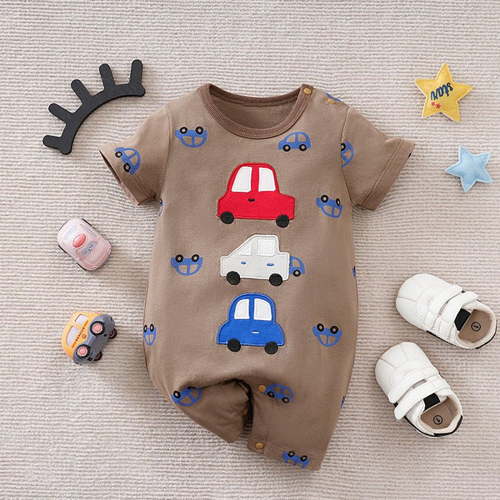 Baby Three Cars Embroidery Jumpsuit (3 Colors)