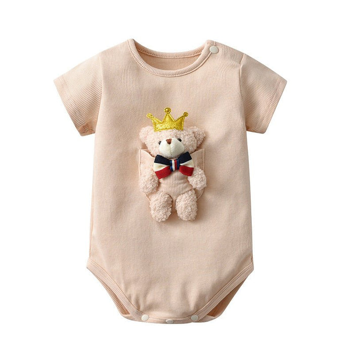 Baby's Bear Plushie Short Sleeve Onesie (2 Colors)
