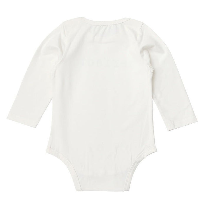 Baby's Letter Print White Long-sleeve Romper