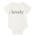 Baby's Letter Print White Short-sleeve Romper