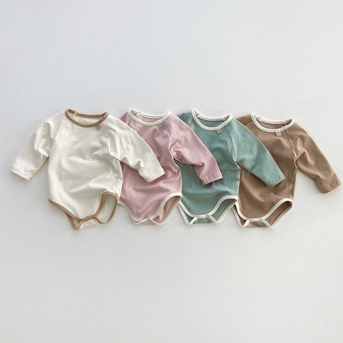 Baby's Long Sleeve Cotton Onesie (4 Colors)