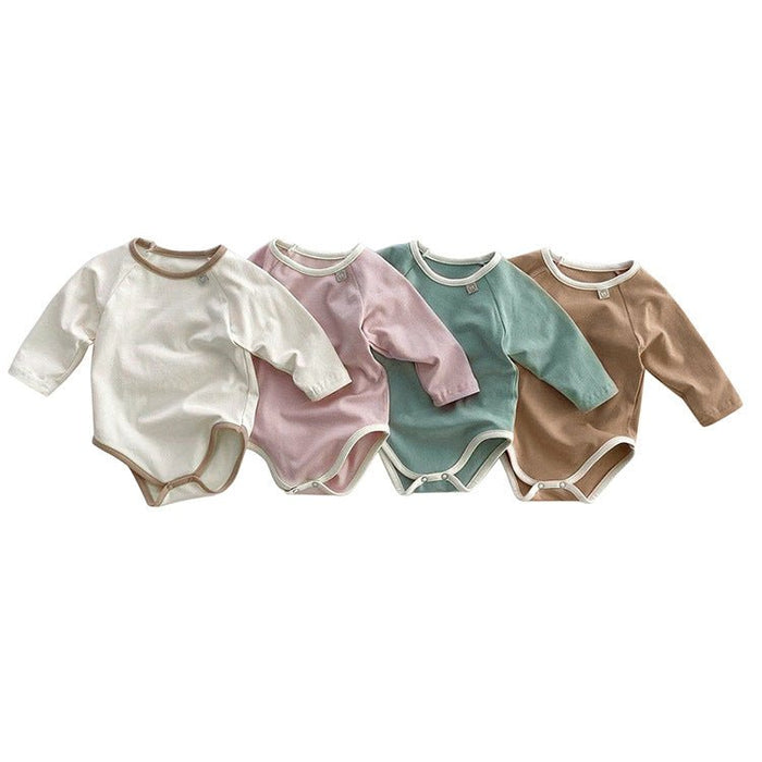 Baby's Long Sleeve Cotton Onesie (4 Colors)