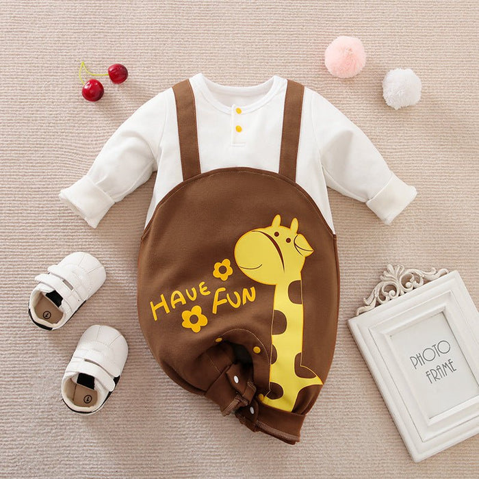 Baby's Long Sleeve Cute Cartoon Premium Cotton Jumpsuit (7 Designs)