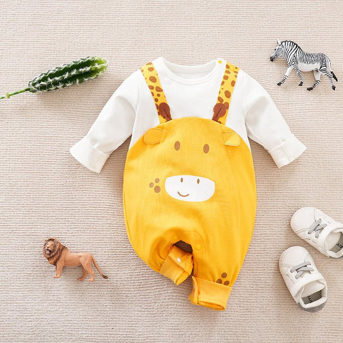 Baby's Long Sleeve Cute Cartoon Premium Cotton Jumpsuit (7 Designs)