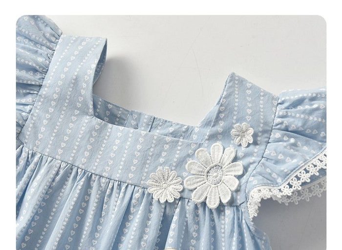 Baby/Toddler Girl Blue Floral Top with Pants and Headband Set
