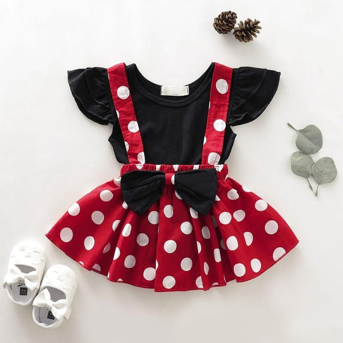 Baby/Toddler Girl Red Polka Dot Skirt with Top