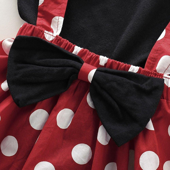 Summer Baby Girls Red Polka Dot Skirt with Casual Short Sleeve Tops 2-piece Outfit Set - Kidsyard Greenland