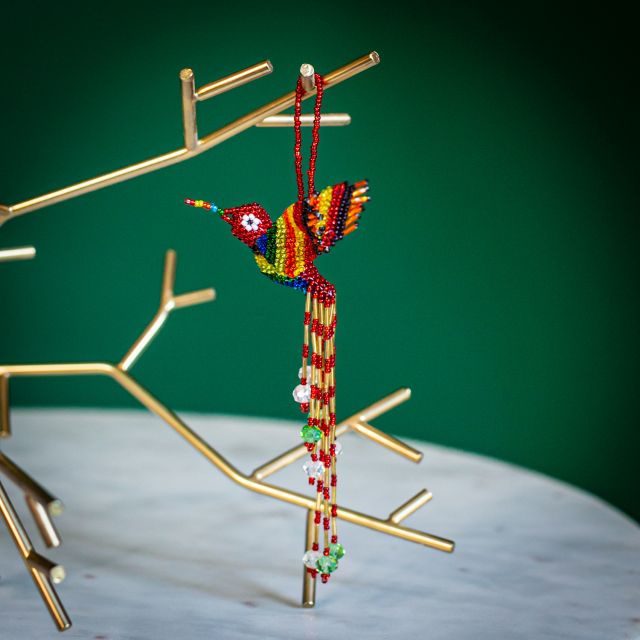 Beaded Hummingbird Ornament