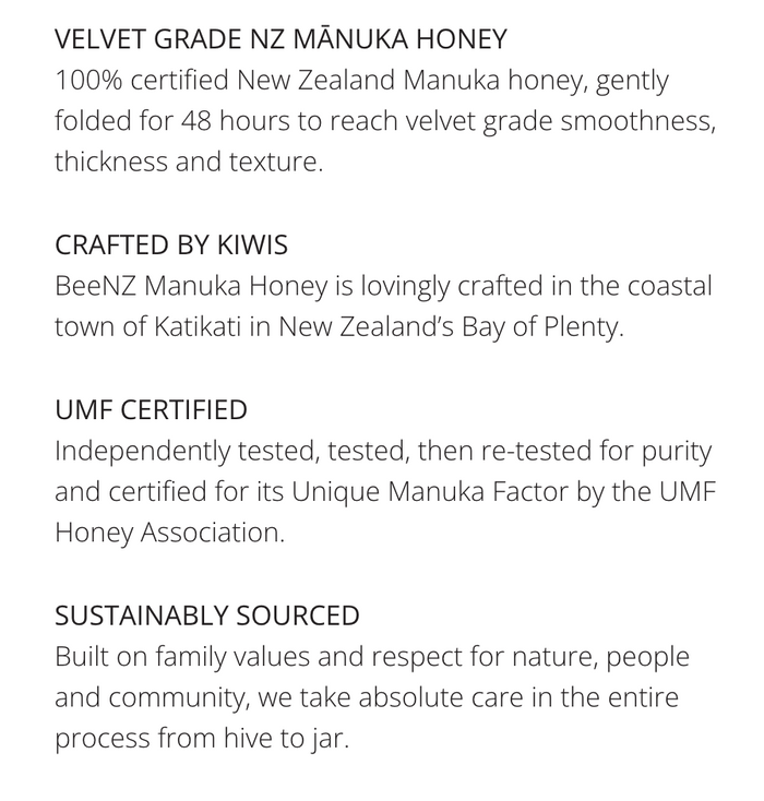 BeeNZ Manuka Honey UMF 20+ (MGO 829) 3