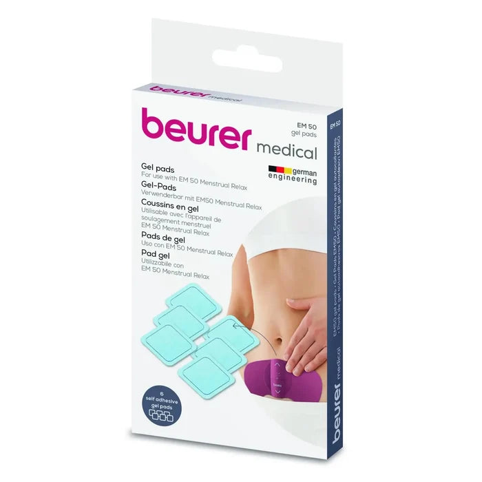 Beurer EM50 TENS & Heating Pad Menstrual Relax Device Replacement Pads (6 Pack)