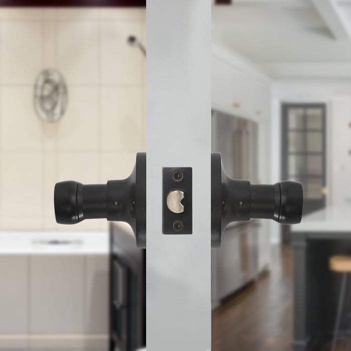 Black Door Handles Wave Style Levers, Privacy Door Lock Function DL12061BKBK - Probrico