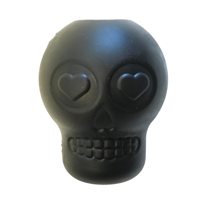 Black Skull Treat Toy with a Fillable Center