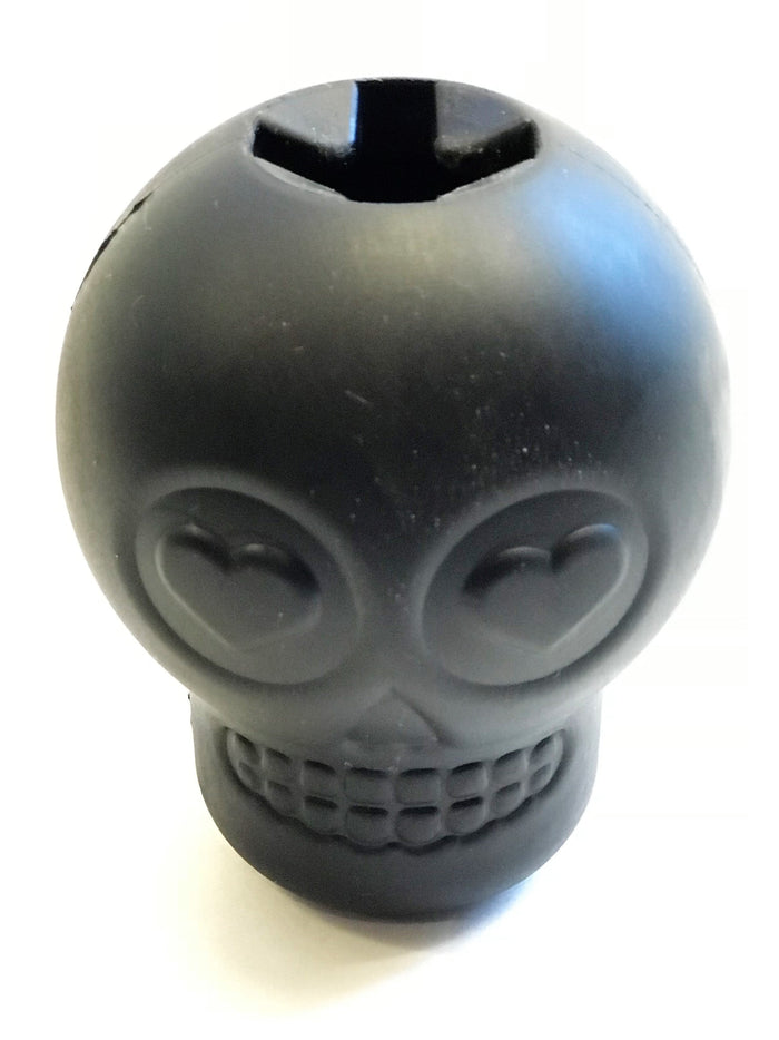 Black Skull Treat Toy with a Fillable Center