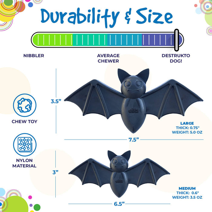 Black Vampire Bat Nylon Treat Toy