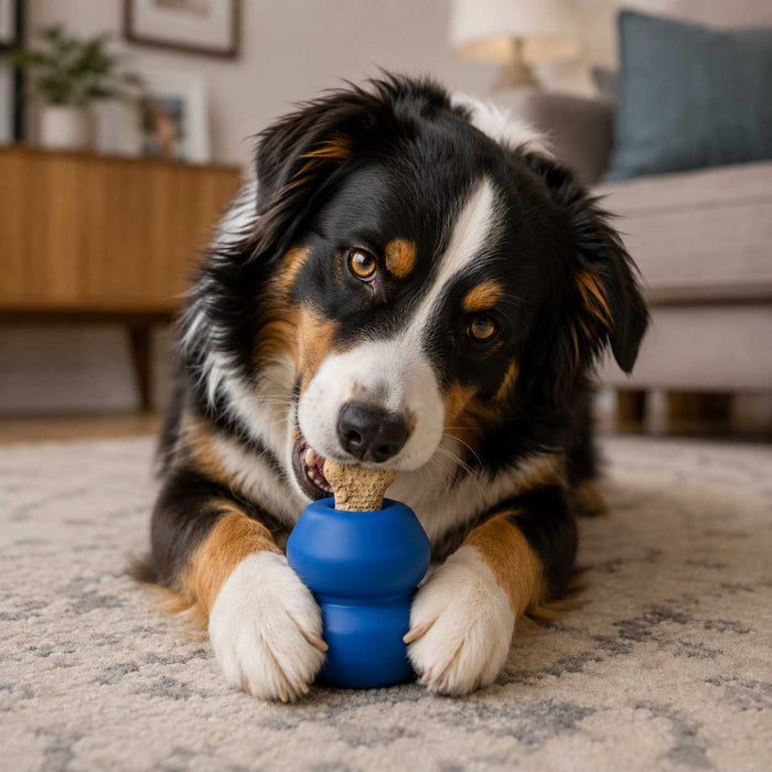 Blue Double Chamber Treat Toy