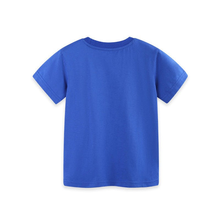 Blue Kids' T-shirt with Orange Crab Print