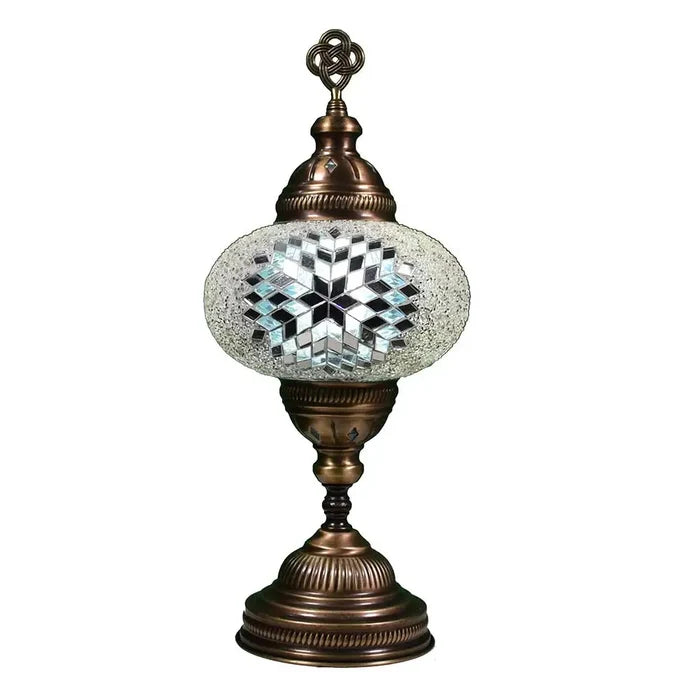 Boho Table Lamp White Mirror Star