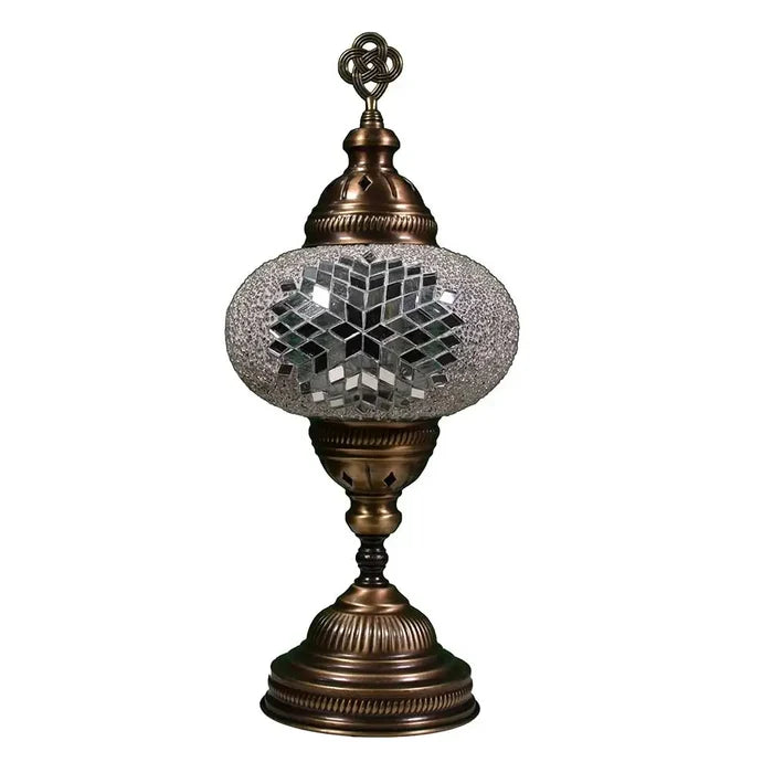 Boho Table Lamp White Mirror Star