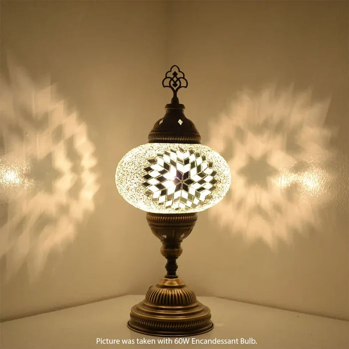 Boho Table Lamp White Mirror Star