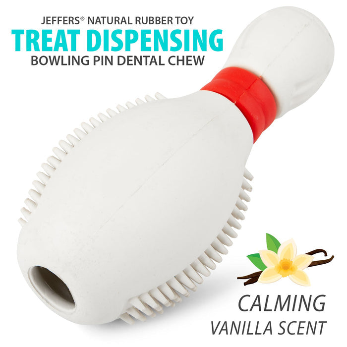 Bowling-Pin Treat Toy with a Textured Surface