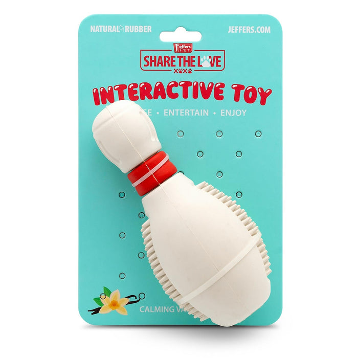 Bowling-Pin Treat Toy with a Textured Surface