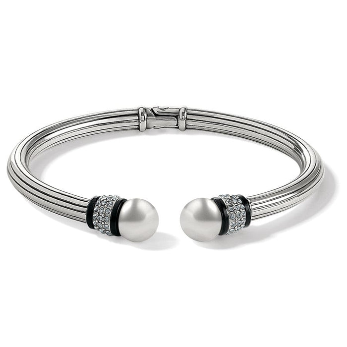 Brighton Meridian Open Hinged Bangle -Silver / Black