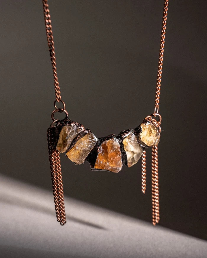 Bronze Citrine Organic Necklace