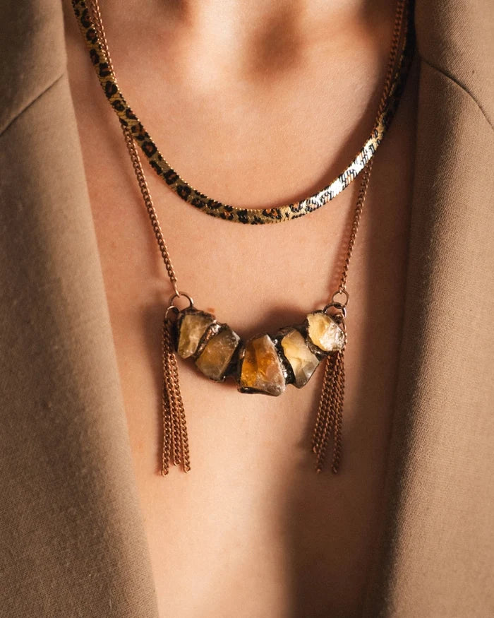 Bronze Citrine Organic Necklace
