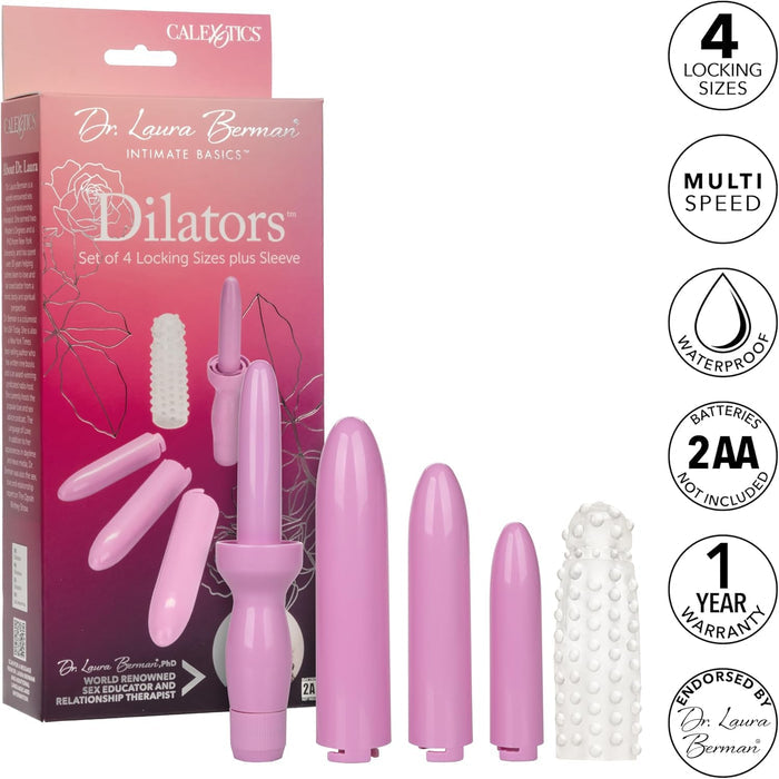 Calexotics Dr. Laura Berman Vibrating Dilator Set (4 Sizes + Sleeve)