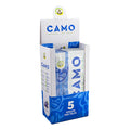 CAMO Blueberry natural leaf wraps display with 25 pouches and fruit-themed retail packaging