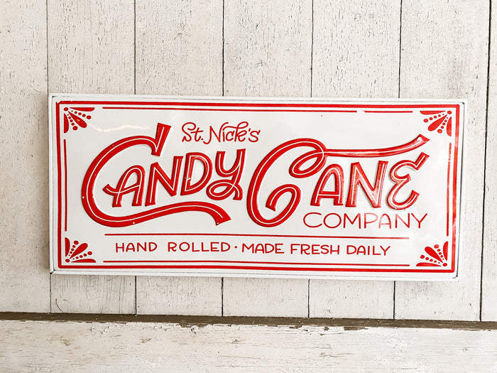 Candy Cane Co. Metal Sign