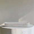 Carrara Cielo Marble Stone Serveware, 11.5"L x 3.25"W x 2"H