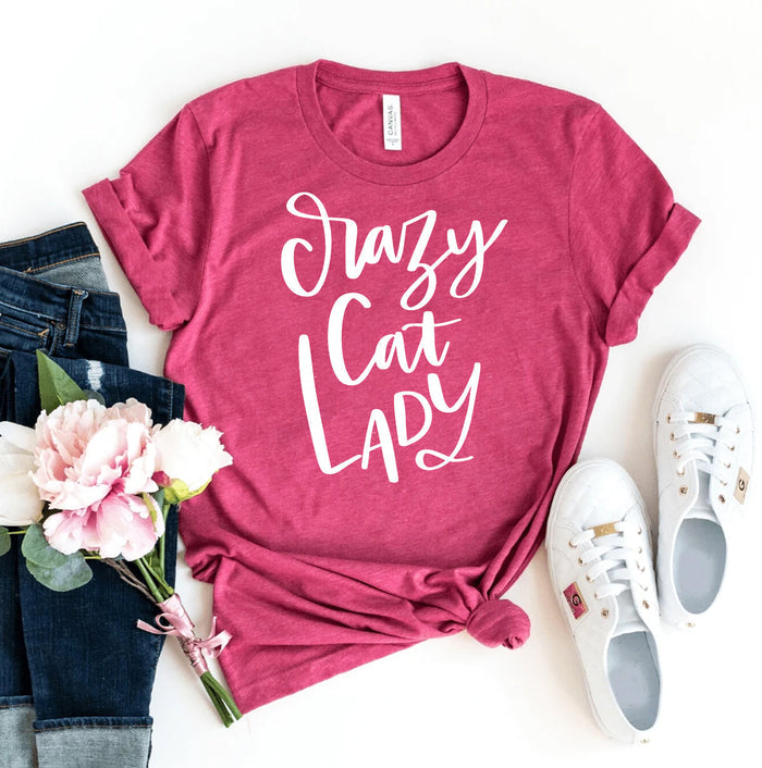 Cat Lady Flowing-Script Tee