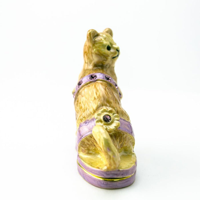 Cat on Purple Shoe Trinket Box