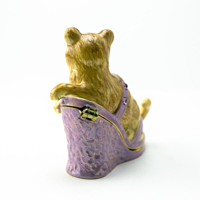 Cat on Purple Shoe Trinket Box