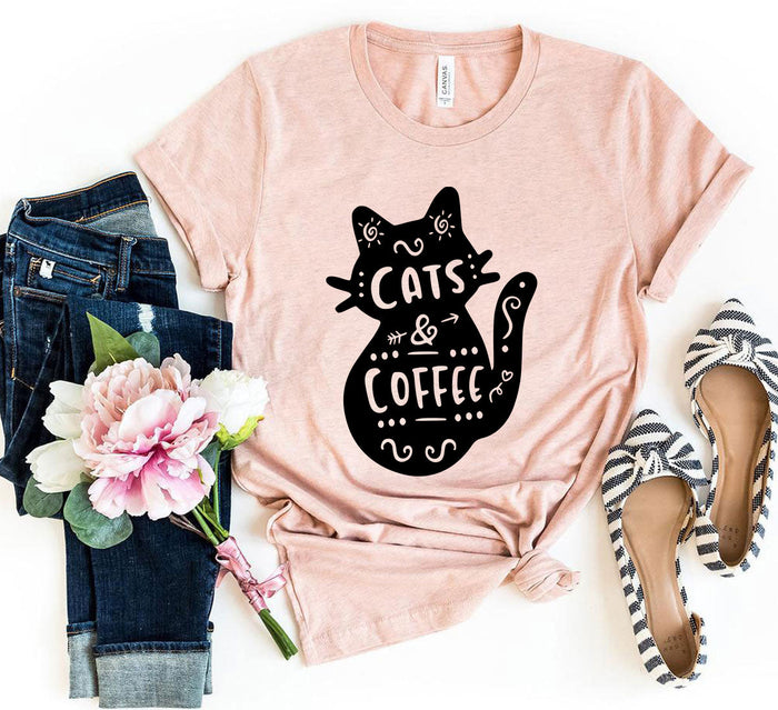 Cats and Coffee Silhouette Tee