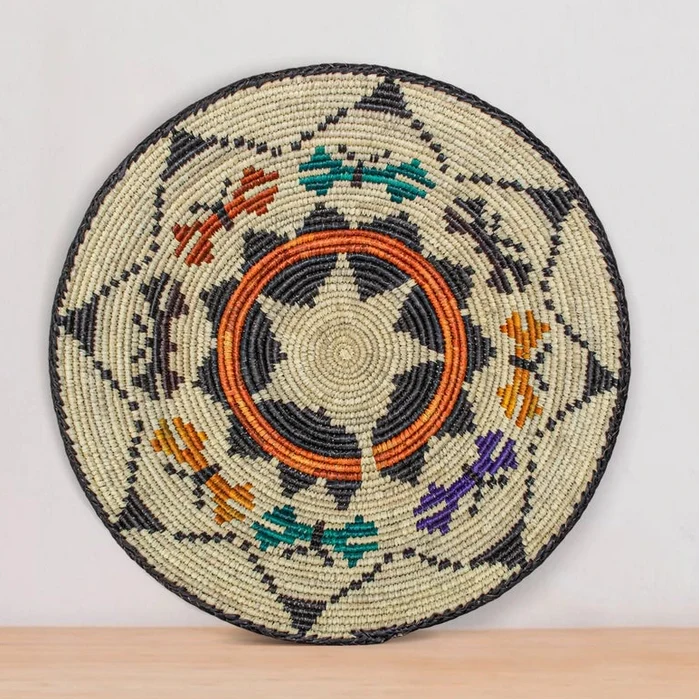 Changir Hand Woven Basket Moth Motif