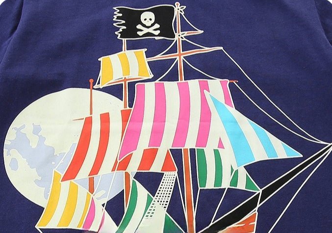 Children's Short-Sleeve Sailing Boat Cartoon Print Set