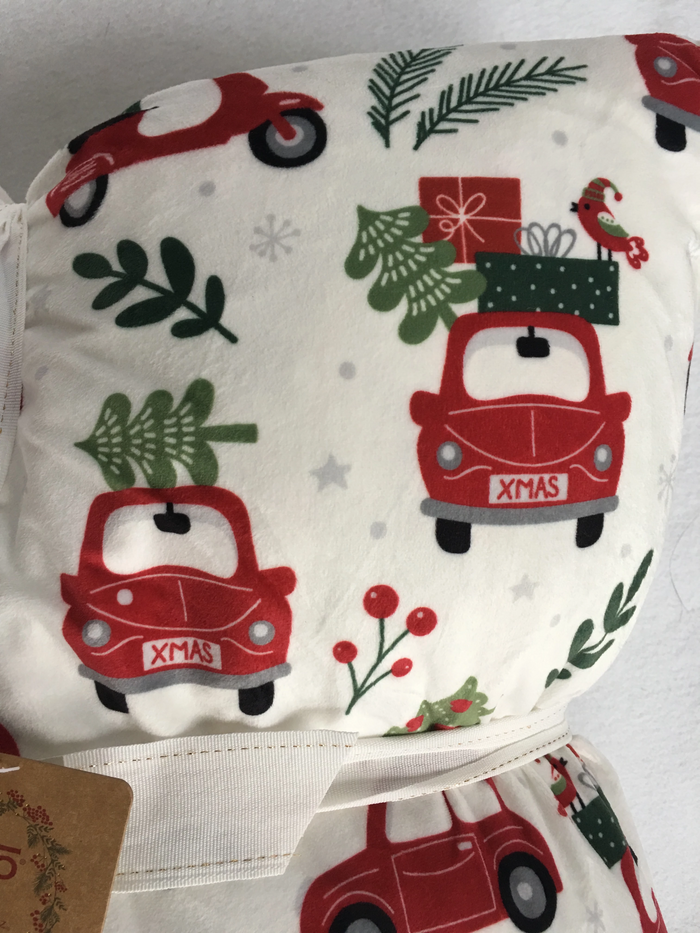 Christmas Car & Scooter Carrying Tree & Presents Super Comfortable Set of 2 Pillows