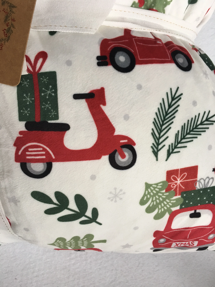 Christmas Car & Scooter Carrying Tree & Presents Super Comfortable Set of 2 Pillows